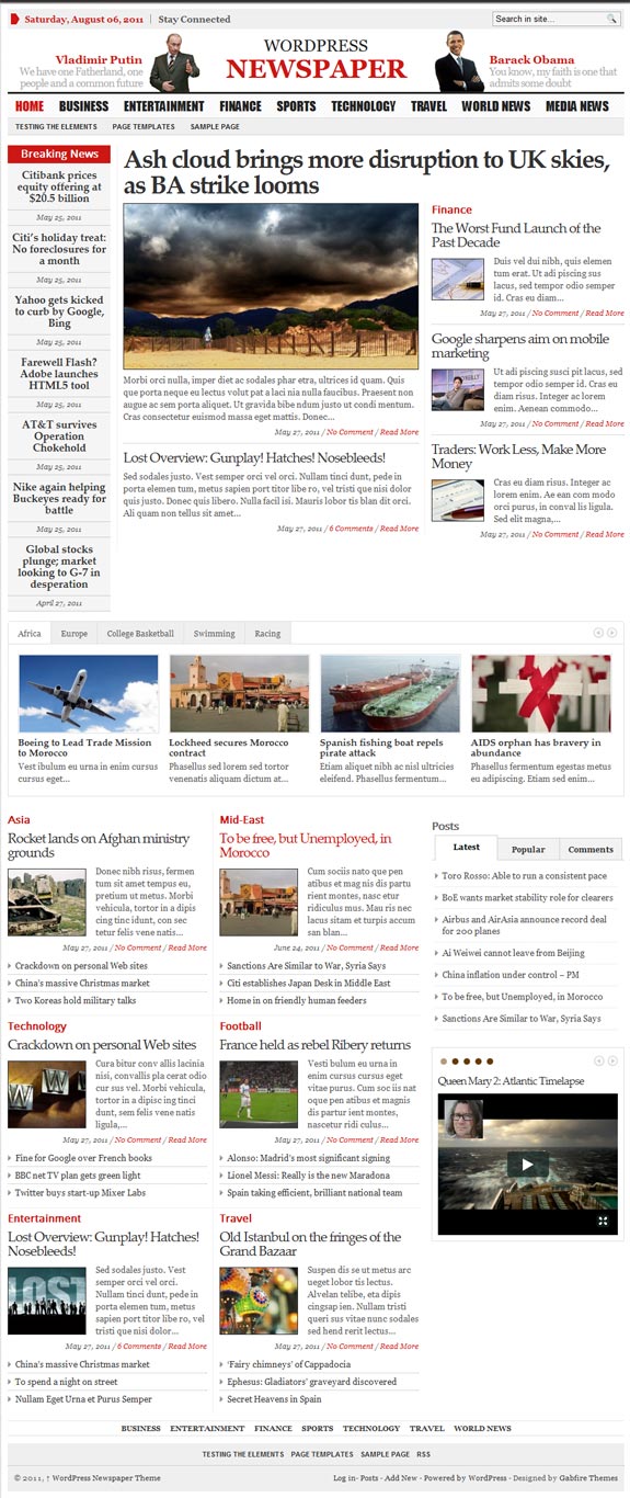 Newspaper Website Template Wordpress Theme